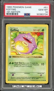Koffing 51/102 1st Edition Shadowless Base Set - PSA 10 - Picture 1 of 2