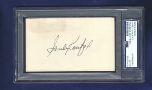 Sandy Koufax Los Angeles Dodger Baseball Autographed Vintage 3x5 Card PSA SLAB - Picture 1 of 1