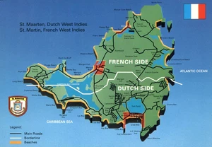 Grüße aus St. Maarten & St Martin Niederländisch & Französisch-Westindien Karte Postkarte - Bild 1 von 2