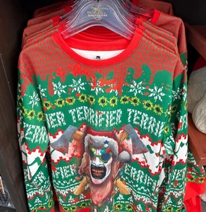 Universal Halloween Horror Nights 2025 HHN Terrifier Ugly Christmas Sweater Neu mit Etikett - Bild 1 von 1