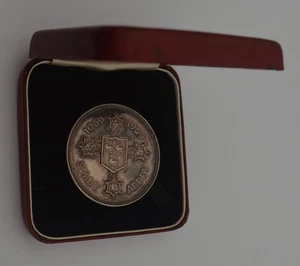 Royal Visit for 900th Anniversary of Selby Abbey 1969 Sterling Silver Medal 38mm - Picture 1 of 4