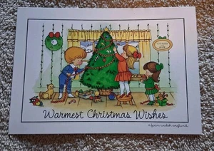 6 Joan Walsh Anglund Cards Christmas Postcards Children Tree Window Cat Vintage - Picture 1 of 2