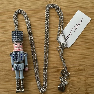 COLLAR Colgante Largo Cascanueces Azul Betsey Johnson Cristal 2025 Nuevo Con Etiquetas Foto 1 de 4