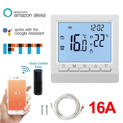 16A/3A WiFi Smart Thermostat Temperature Controller Tuya Remote Control w/ Alexa - Image 1 of 4