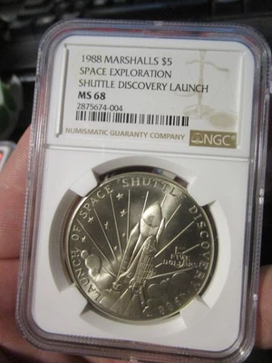 £5 1988 Space Exploration NGC MS68  NICE COIN - Image 1 of 4