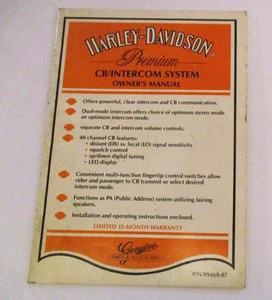 1987 HARLEY DAVIDSON MOTORCYCLE PREMIUM CB/INTERCOM OWNER'S MANUAL # 99468-87 - Bild 1 von 1
