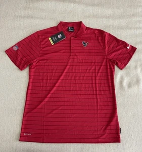 Nike Herren Houston Texans gestreiftes Polo groß rot Feldtrainer DD0104-687 - Bild 1 von 9