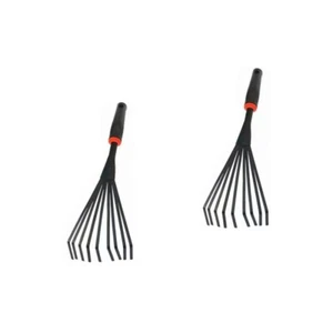 2 PCS Laubharke Für Den Garten (Grassharke Mit Lederbezug) Gartenharke - Bild 1 von 12