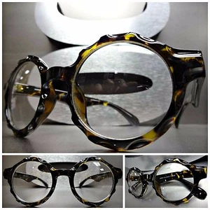 Men's or Women CLASSIC VINTAGE Style Clear Lens EYE GLASSES Round Tortoise Frame - Picture 1 of 9