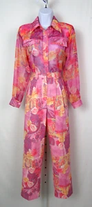VTG 1980s AMERICAN OPALESCENCE FUNKY MOD FLORAL PAISLEY PANTS & BLOUSE OUTFIT XS - Picture 1 of 24