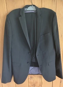 Next Tailoring Mans Black Slim Fit Suit Sz 40s 32s Prom/ Ball - Picture 1 of 9