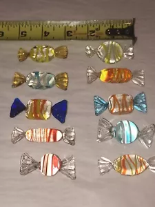 Vintage Lillian Vernon 10 piece Hand Blown Glass Candy Art. Hand Crafted! - Picture 1 of 20