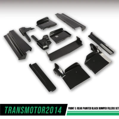 Juego de 11 rellenos de parachoques delanteros y traseros negros aptos para Cadillac ElDorado 1979-1985 Foto 1 de 4