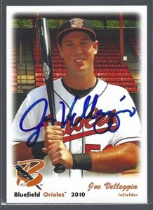 2010 Grandstand Bluefield Orioles Joe Velleggia IP autograph signed card
