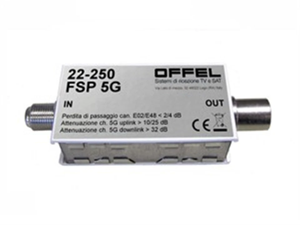 Filtro 5G antenna TV elimina interferenza LTE 5G E21÷48 OFFEL 22-250 MADE ITALY
