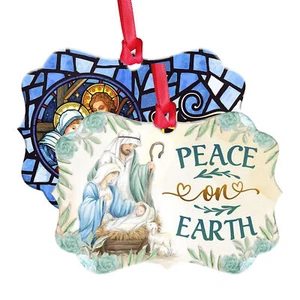 Nativity Ornament 3.15x1.97x0.2 In Christmas Home Beauty Pendant Holiday Decor - Picture 1 of 14