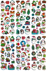 Lámina holográfica pegatinas de Navidad mini sellos 5 hojas de 7/8"x 2,5" #18 tú eliges - Imagen 1 de 7