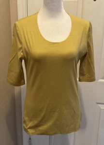 Akris Punto Stretch Knit Top 1/2 Sleeves  17” P2P 24” Length No Tags EUC Small - Picture 1 of 8