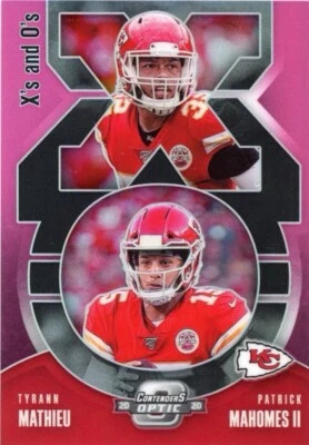 PATRICK MAHOMES II 2020 Contenders Optic TYRANN MATHIEU X’s & O’s SILVER PRIZM - Image 1 of 2