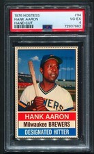PSA 1976 Hostess Hand Cut Baseball #94 HANK AARON Milwaukee Brewers PSA 4 VG-EX