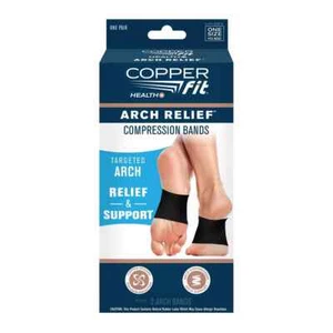 Copper Fit Arch Relief Support & Compression Bands | Men & Women 1 Pair, 2 Bands - Picture 1 of 6