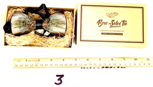 preowned, SELEC=TIE, artisan handmade, silver pheasant bowtie, boxed - Picture 1 of 4
