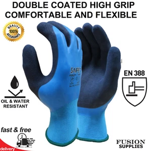 GUANTES IMPERMEABLES AP80, AZUL AQUA, LIQUID PRO, GUANTES DE AGARRE DE LÁTEX, PORTWEST, TRABAJO - Imagen 1 de 3