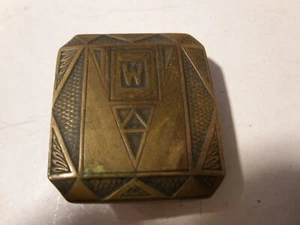 Silverplate Silver Plate Art Deco Belt Buckle Monogram W 1.5"x1" - Picture 1 of 2