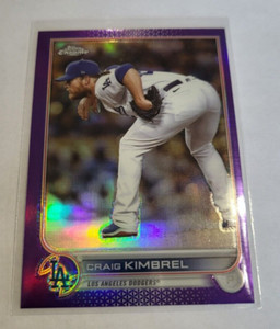 2022 Topps Chrome Update Craig Kimbrel - Purple Refractor - USC83 L.A. Dodgers
