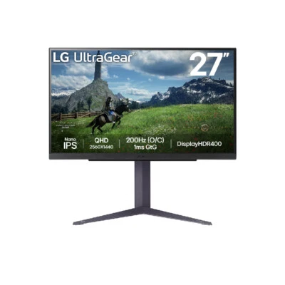LG Ultragear 27GS85Q-B.AEK 27" QHD Nano IPS FreeSync 180Hz (O/C 200Hz)  Monitor - Image 1 of 4