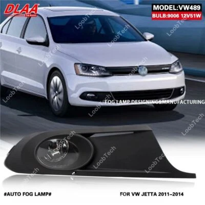 Halogen Fog Light Bumper Frame Cover Daytime Running Light For VW Jetta 2011-14 - Image 1 of 4