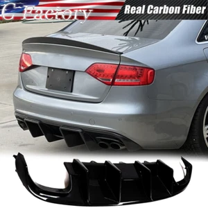 For Audi S4 A4 S Line B8 2008-2012 Gloss Black Rear Bumper Diffuser Lip Spoiler - Bild 1 von 9