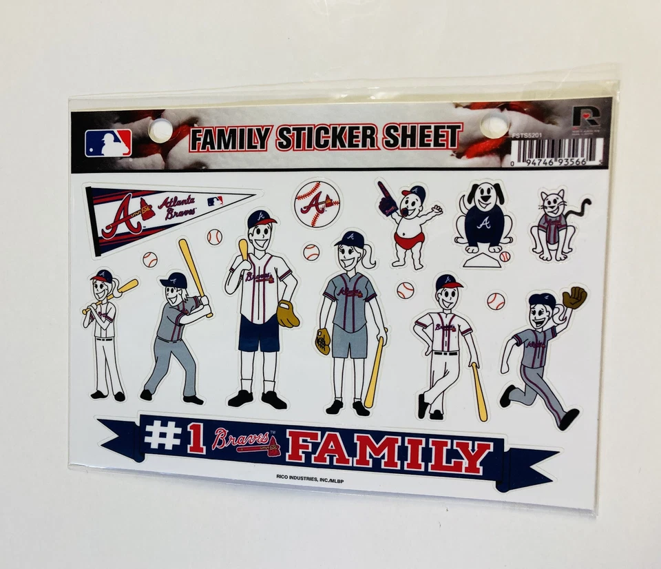 Atlanta Braves Spirit Family Window Decals 8 X 5.5 Inches NEW!! Car Window - Image 1 of 1