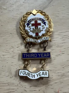 METHODIST Little's System SUNDAY SCHOOL PIN 3&4 YEAR AWARD - Very Nice Condition - Picture 1 of 15