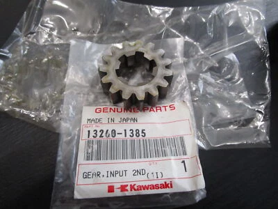 KAWASAKI KLR250 KLX250 KLX300 TRANSMISSION 2ND INPUT GEAR 15T PART # 13260-1385 - Image 1 of 2