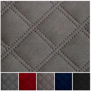 Double Stitch Embossed Diamond Quilted Velvet Velour  Vehicle Upholstery Fabric - Picture 1 of 20