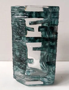 VASE CRISTAL VERT SIGNE DAUM FRANCE MODELE ARGOS CESAR BALDACCINI 1970 HT 22 CM - Imagen 1 de 14
