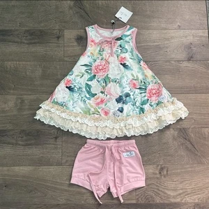 NWT Love and Grow Clothing Vintage Floral 4T Girls Lounge Gown Set - Picture 1 of 4