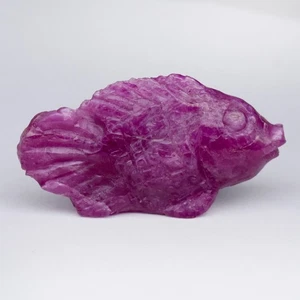 💎 20.30ct Life Like Fish Carving Purplish Red Ruby - Unheated, Tanzania Gem - Picture 1 of 6
