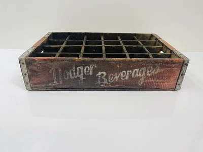 Винтажный деревянный ящик для напитков Dodger 1960 г. - Изображение 1 из 4