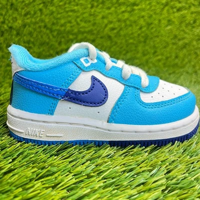Nike Air Force 1 LV8 2 Toddler Size 7C Blue White Athletic Shoes Sneakers - Image 1 of 4