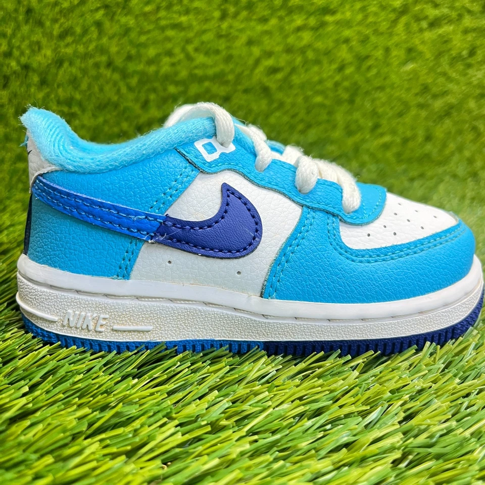 Nike Air Force 1 LV8 2 Toddler Size 7C Blue White Athletic Shoes Sneakers - Image 1 of 4