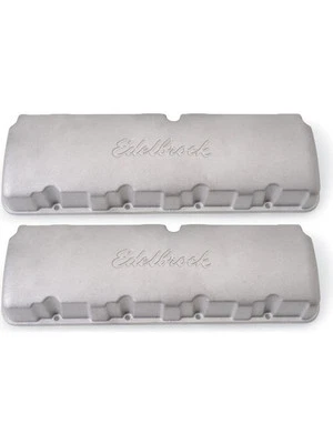 Edelbrock Valve Covers Stock Height Aluminium Natural Edelbrock Logo Big (4259) - Image 1 of 4
