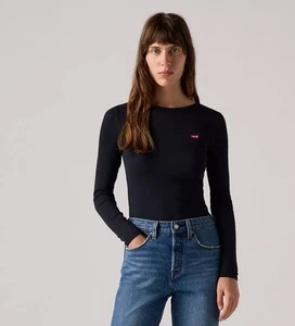 Camisa de manga larga Levi's Hayes para mujer talla negra pequeña sellada - Imagen 1 de 2