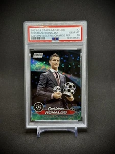 Christiano Ronaldo 2023 Topps Stadium Chrome AQ Green Charge /199 PSA 10 - Picture 1 of 3