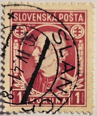 Eslovaquia 1939, Andrej Hlika, 1 corón, sello usado, excelente estado, envío rápido y gratuito  Foto 1 de 4