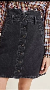 Anthropologie Pilcro & The Letterpress Skirt Size 4 Black Button Down Denim - Picture 1 of 8
