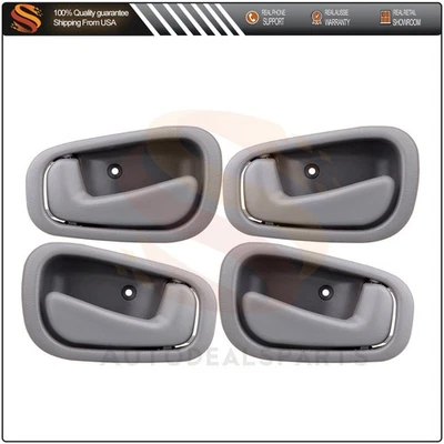 Interior Door Handle LH RH Fits 98-02 Toyota for Corolla Chevrolet Prizm Grey - Изображение 1 из 4