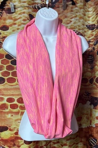 Iviva infinity scarf orange pink neon stretchy OS/TU nylon lycra spandex - Picture 1 of 7