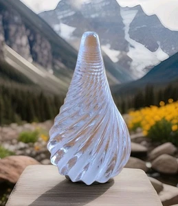 Solid Clear Glass Spiral Paperweight Ring Holder 3" ART GLASS - Picture 1 of 9